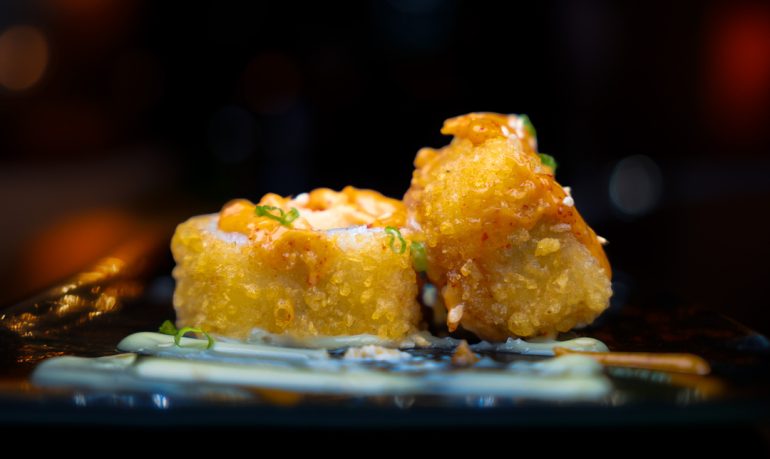 Crispy Fried Fusion Roll with cheese and crab sticks at Sushi Yaki Uttara