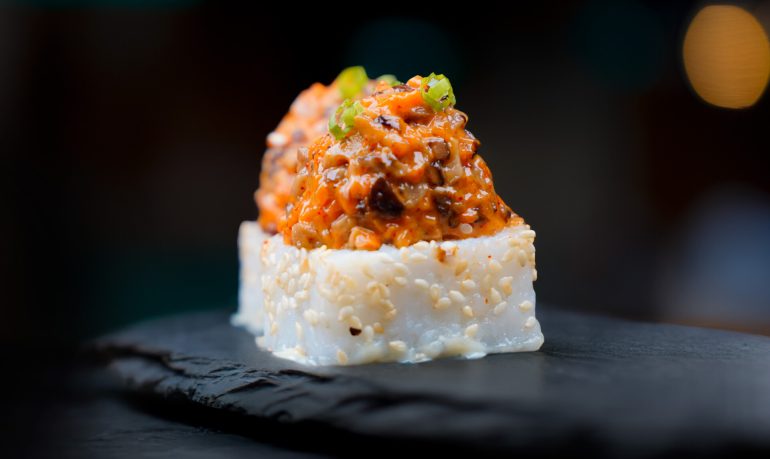Mushroom Cheese Roll with cheese and spicy mushroom at Sushi Yaki Uttara