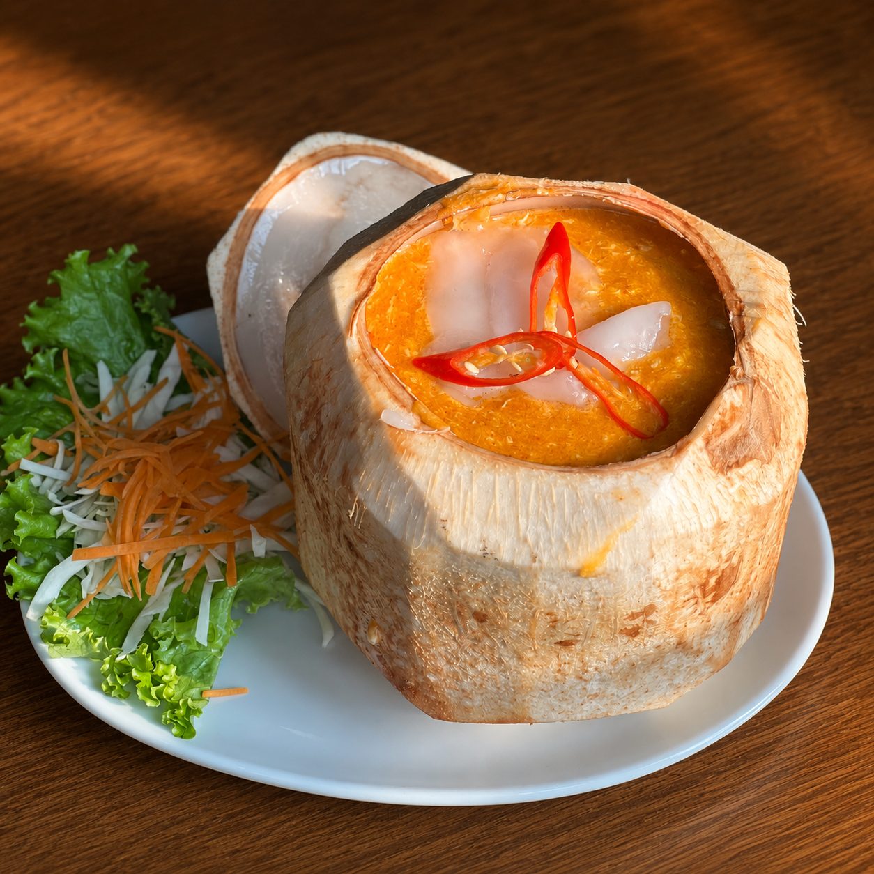 Young Coconut with Mixed Seafood 1:2